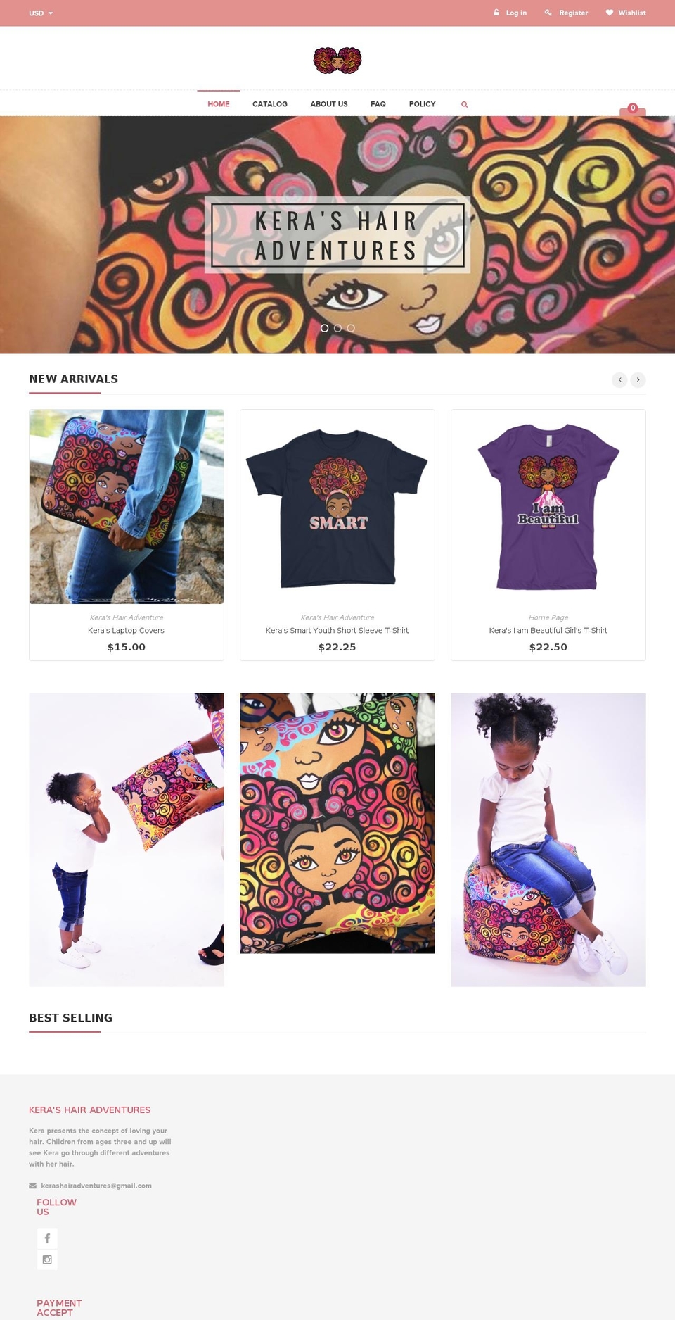 kerashairadventures.com — Shopify storefront screenshot