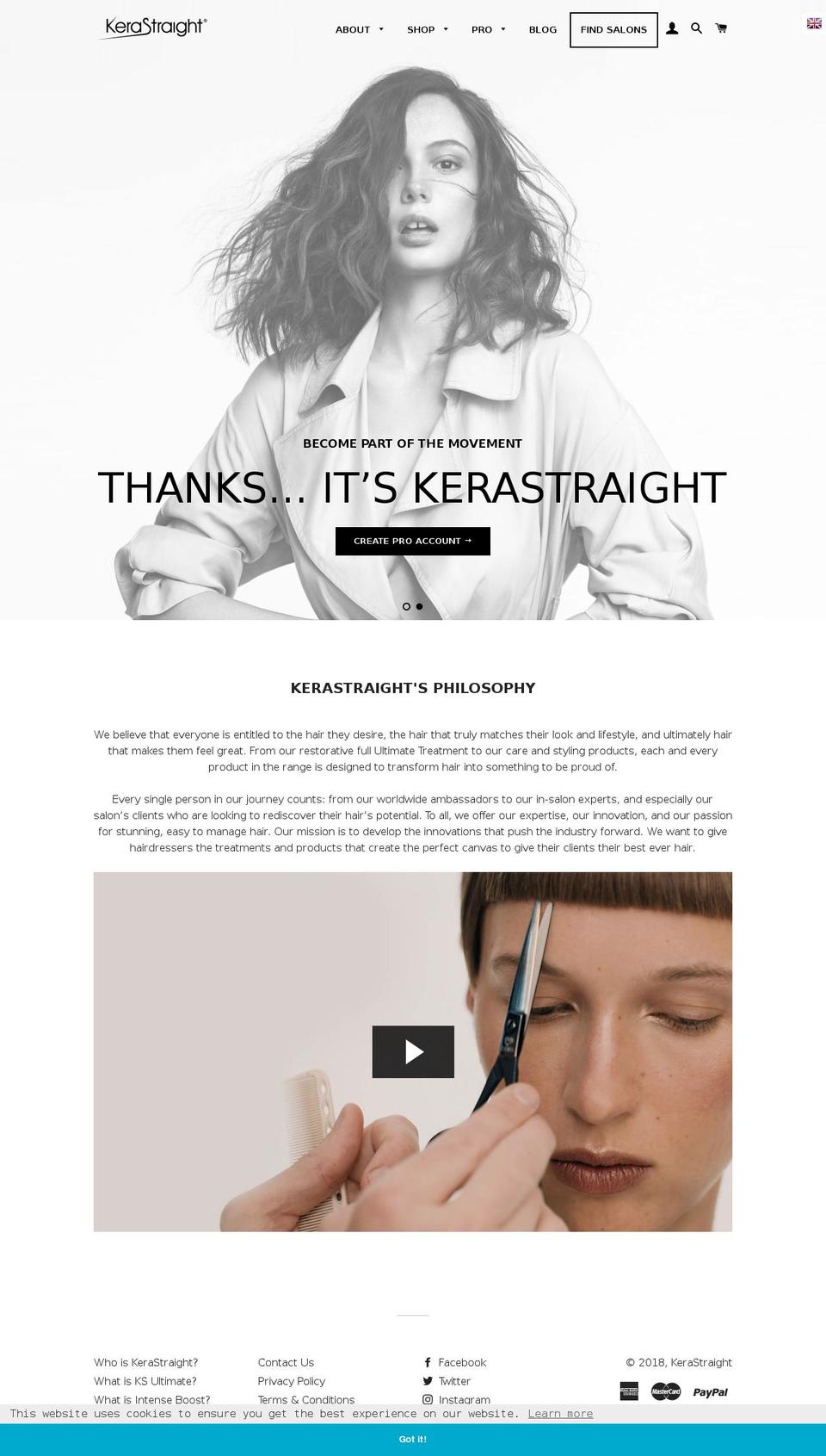 kerastraight.la shopify website screenshot