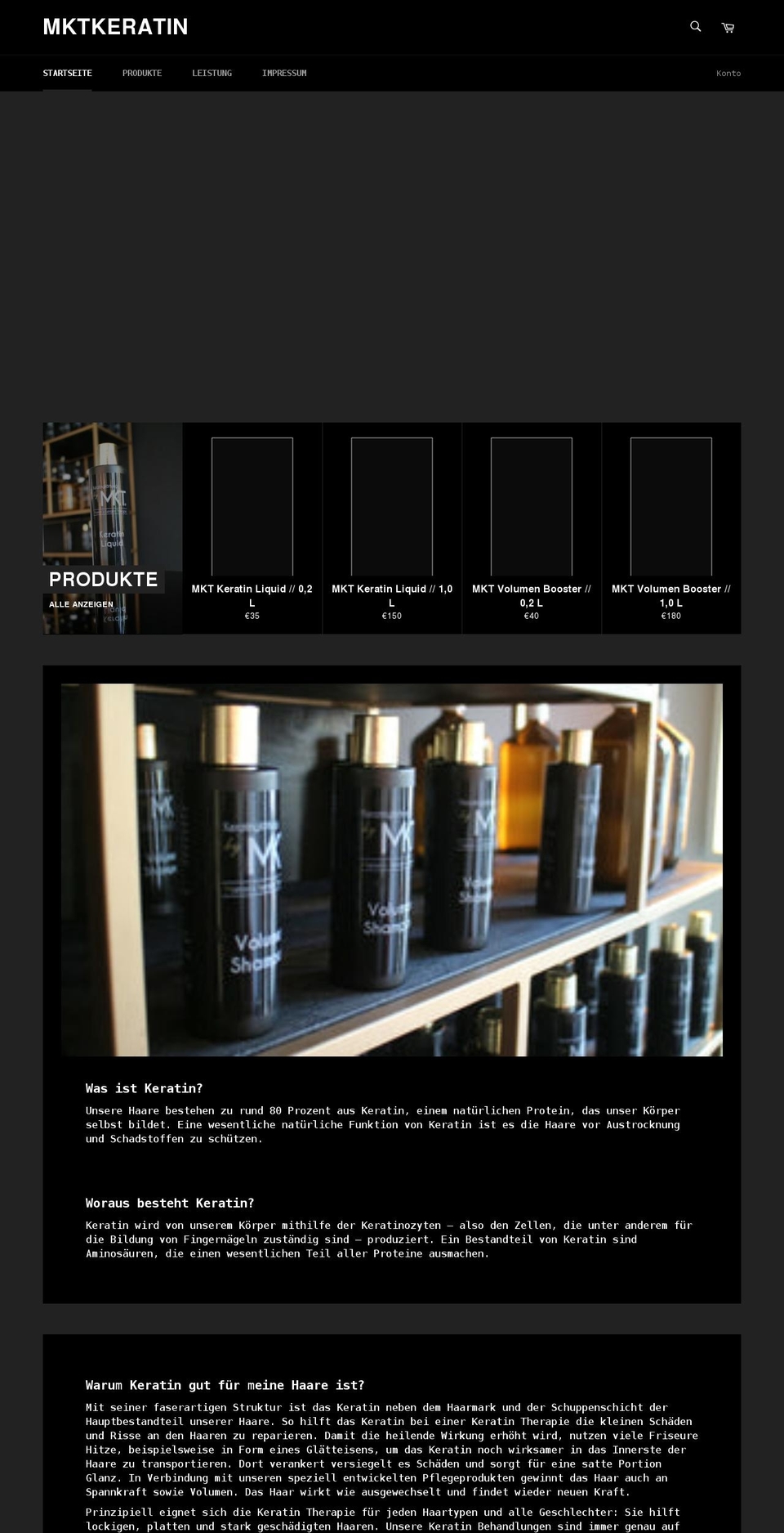 keratin-therapie.de shopify website screenshot