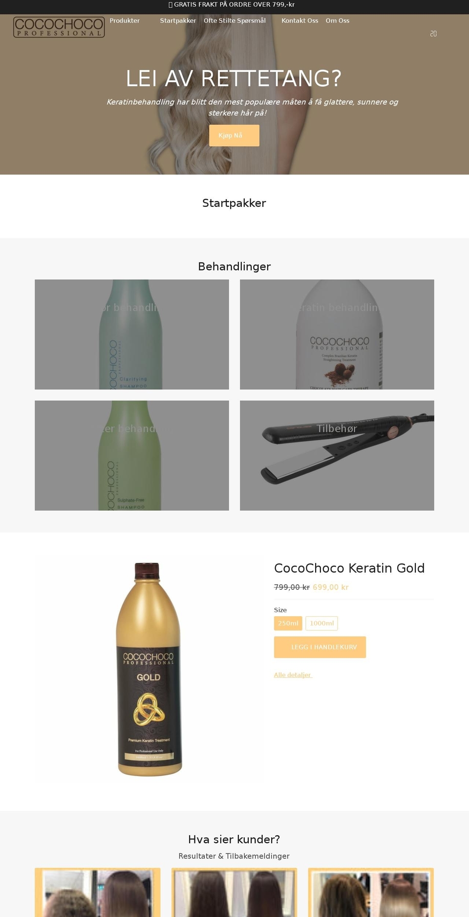 keratin.no shopify website screenshot