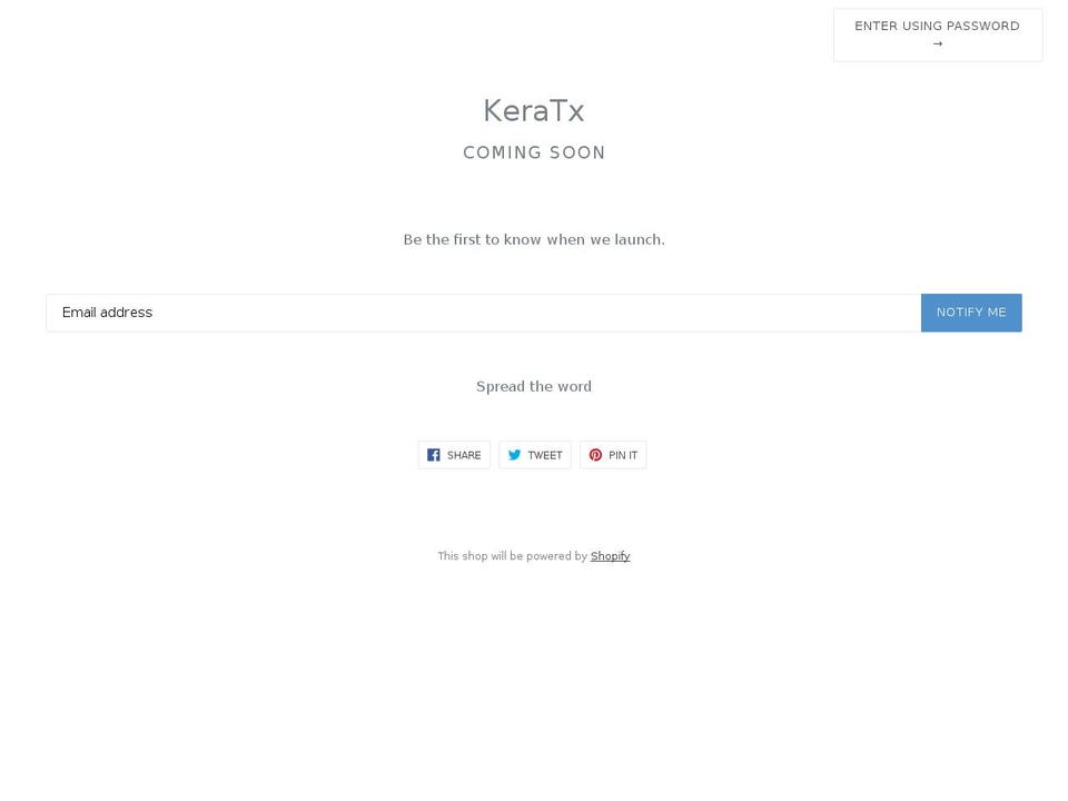 keratx.com — Shopify storefront screenshot