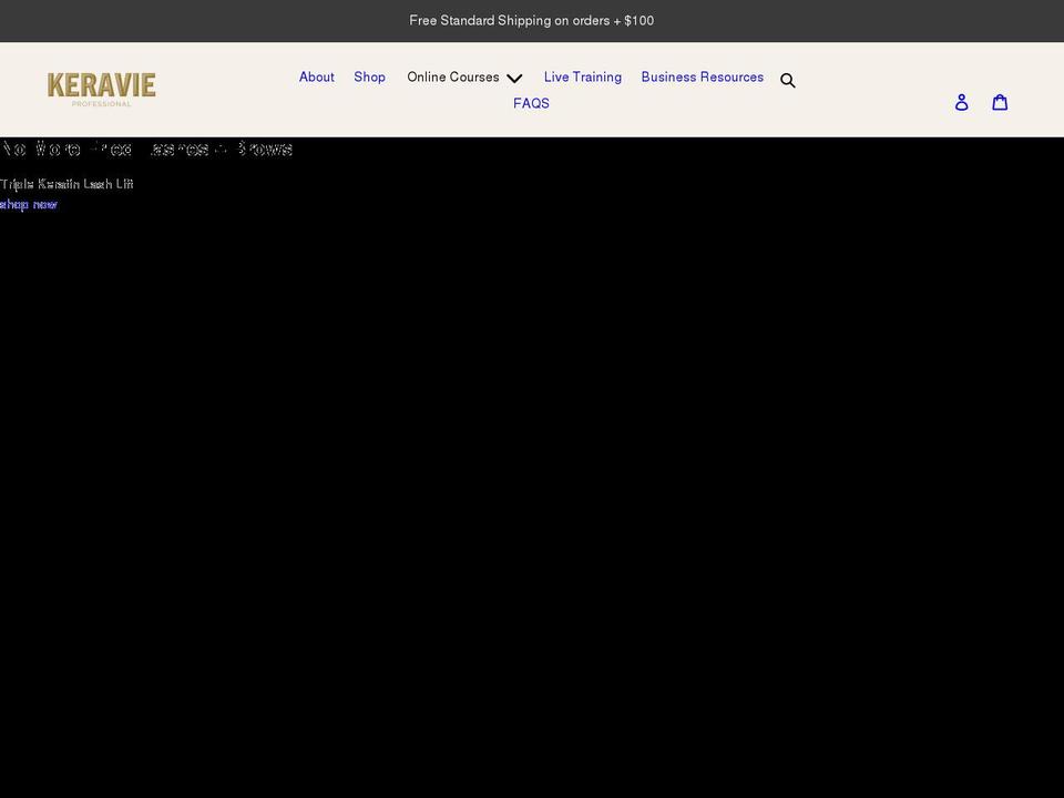 keravieprofessional.com shopify website screenshot