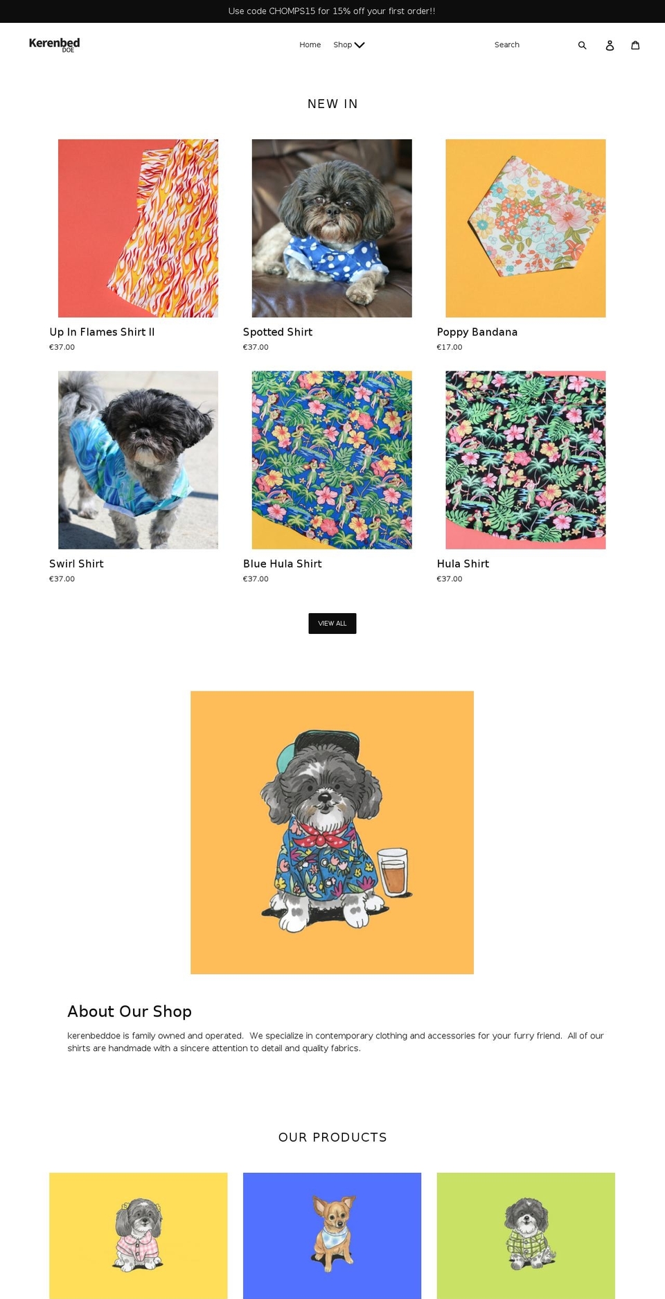 kerenbeddoe.com shopify website screenshot