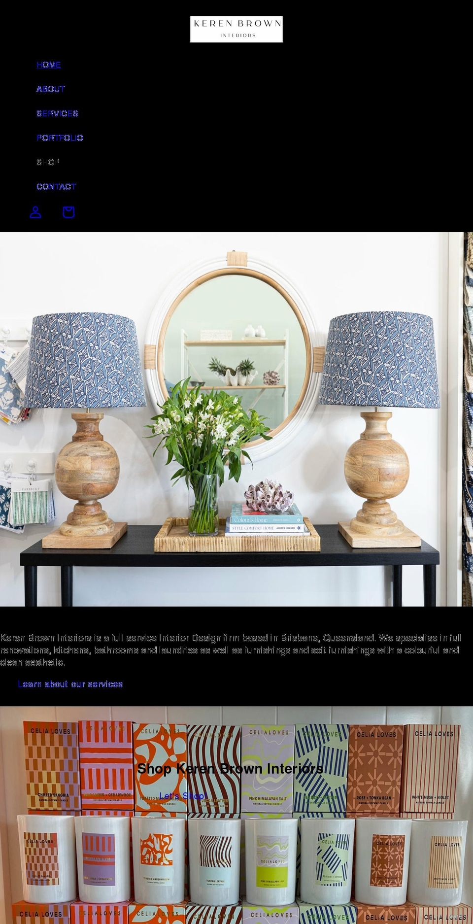kerenbrowninteriors.com.au shopify website screenshot