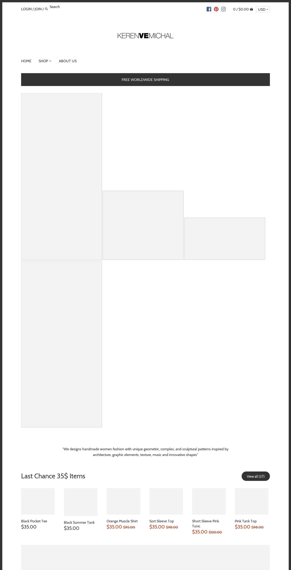 kerenvemichal-shop.com — Shopify storefront screenshot