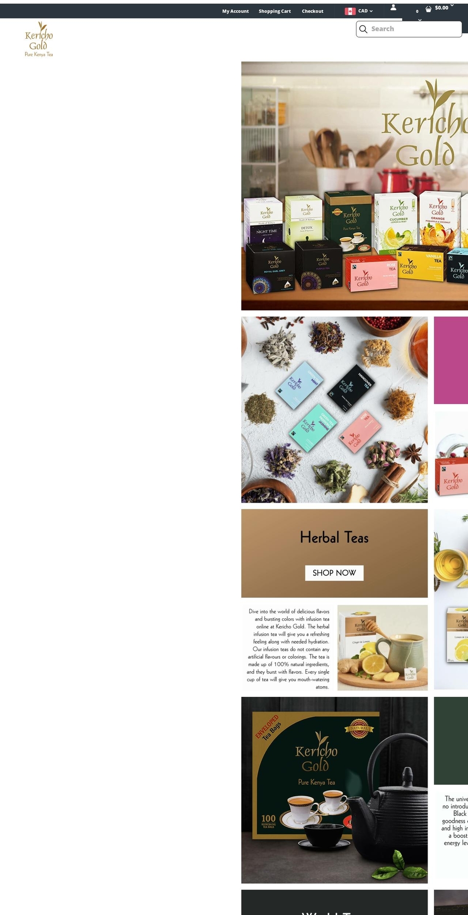 kerichogold.ca shopify website screenshot