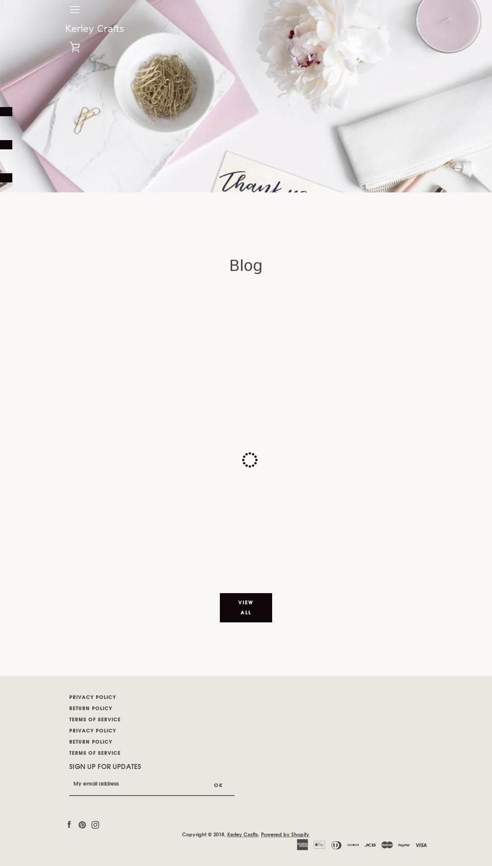 kerleycrafts.com shopify website screenshot