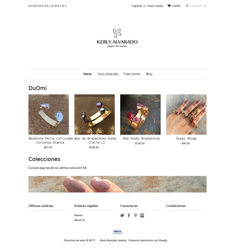 kerlyalvarado.com shopify website screenshot