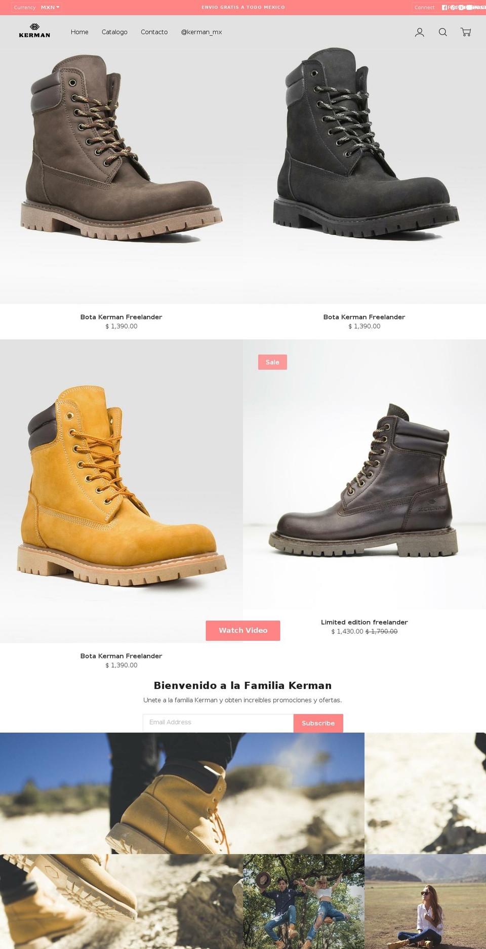 kermanshoes.com — Shopify storefront screenshot