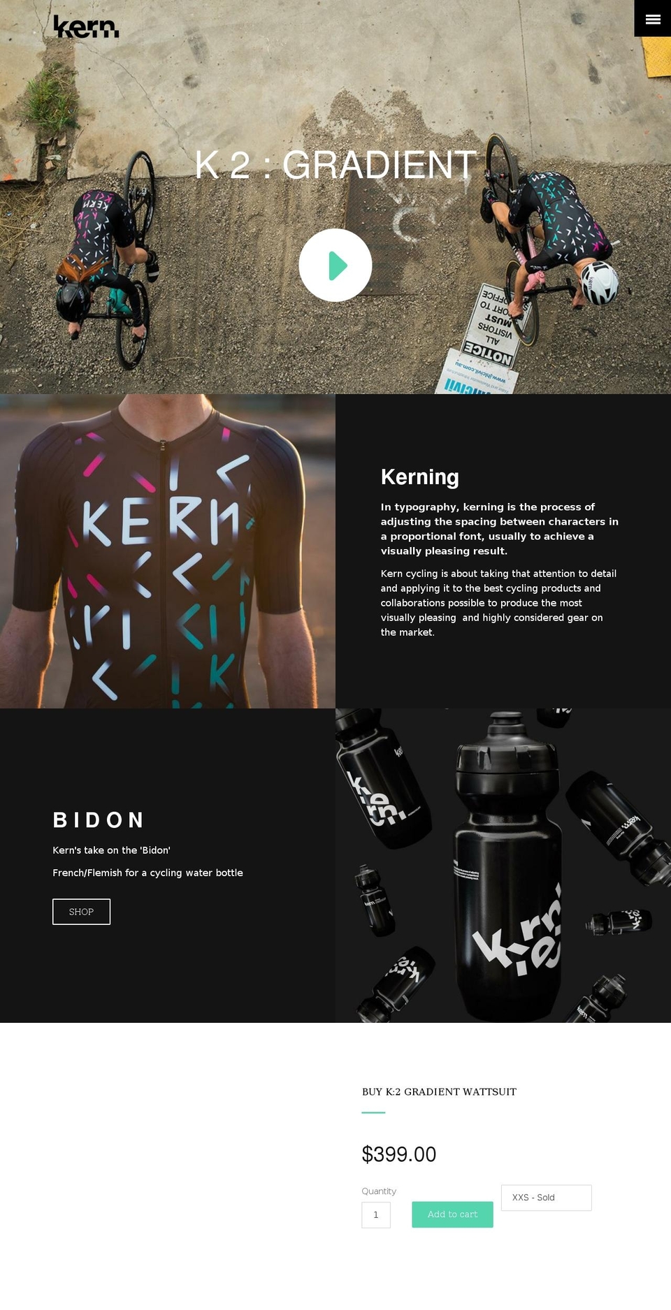 kerncycling.com shopify website screenshot