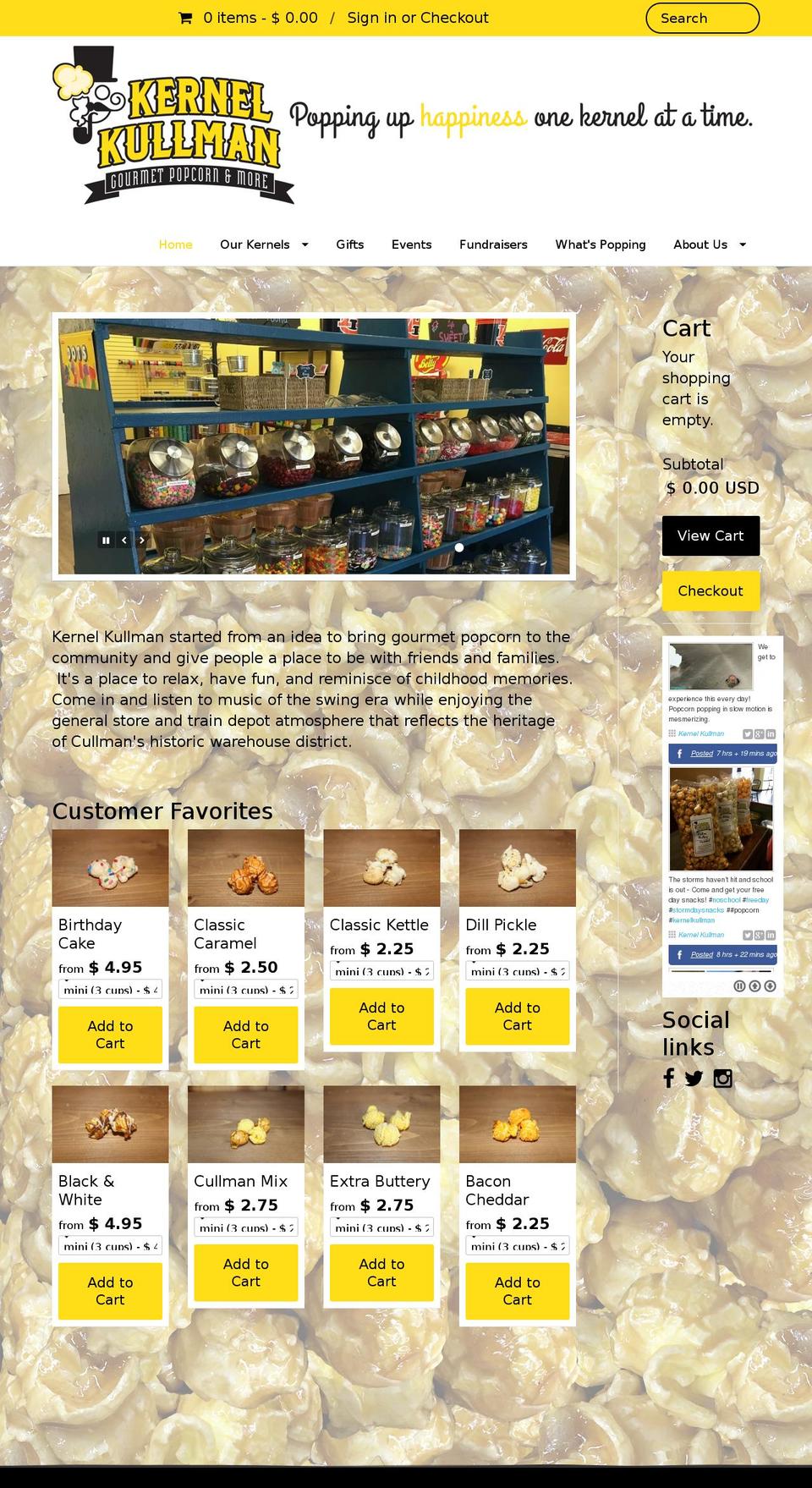 Providence Shopify theme site example kernelkullman.com