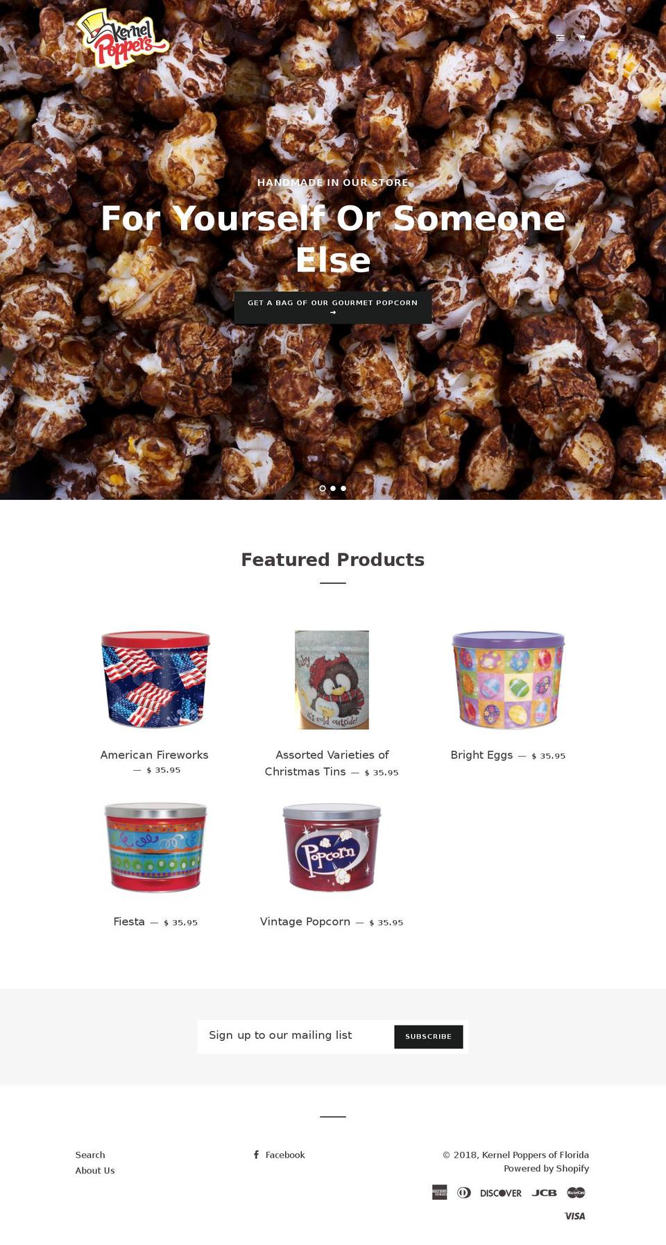 kernelpoppers.net shopify website screenshot