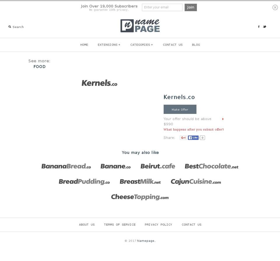 kernels.co shopify website screenshot