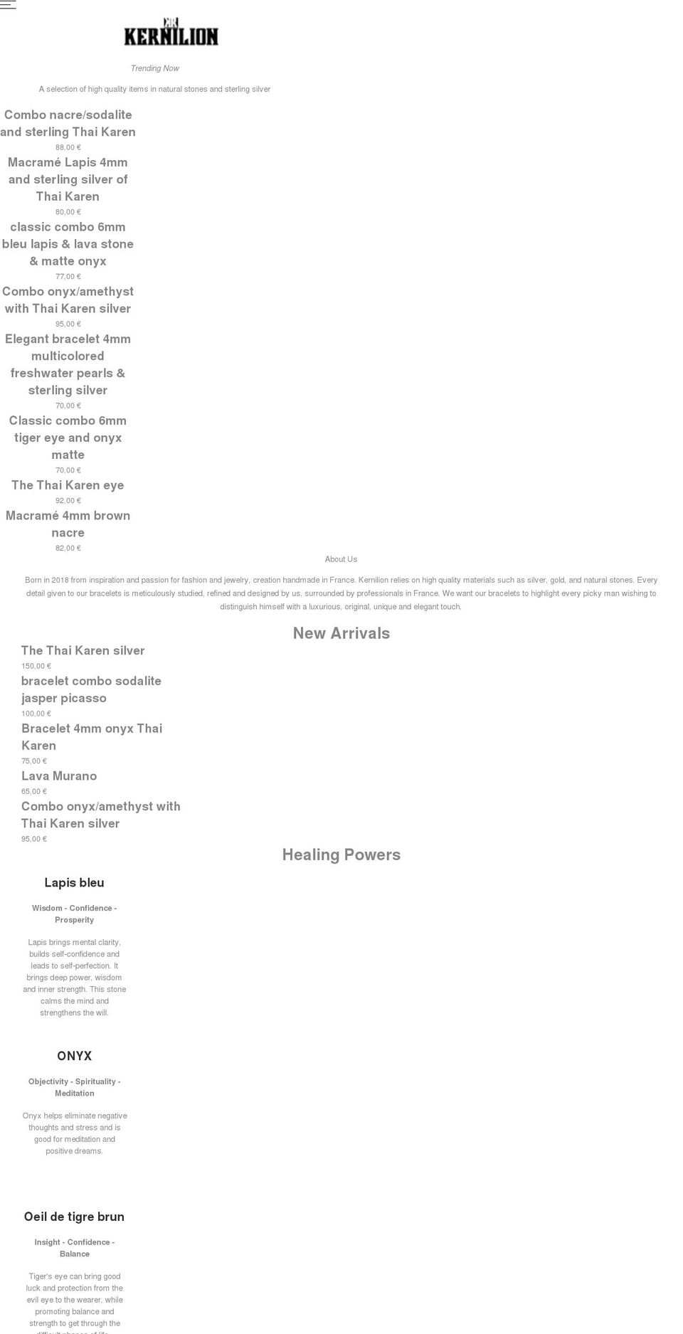 kernilion.com shopify website screenshot