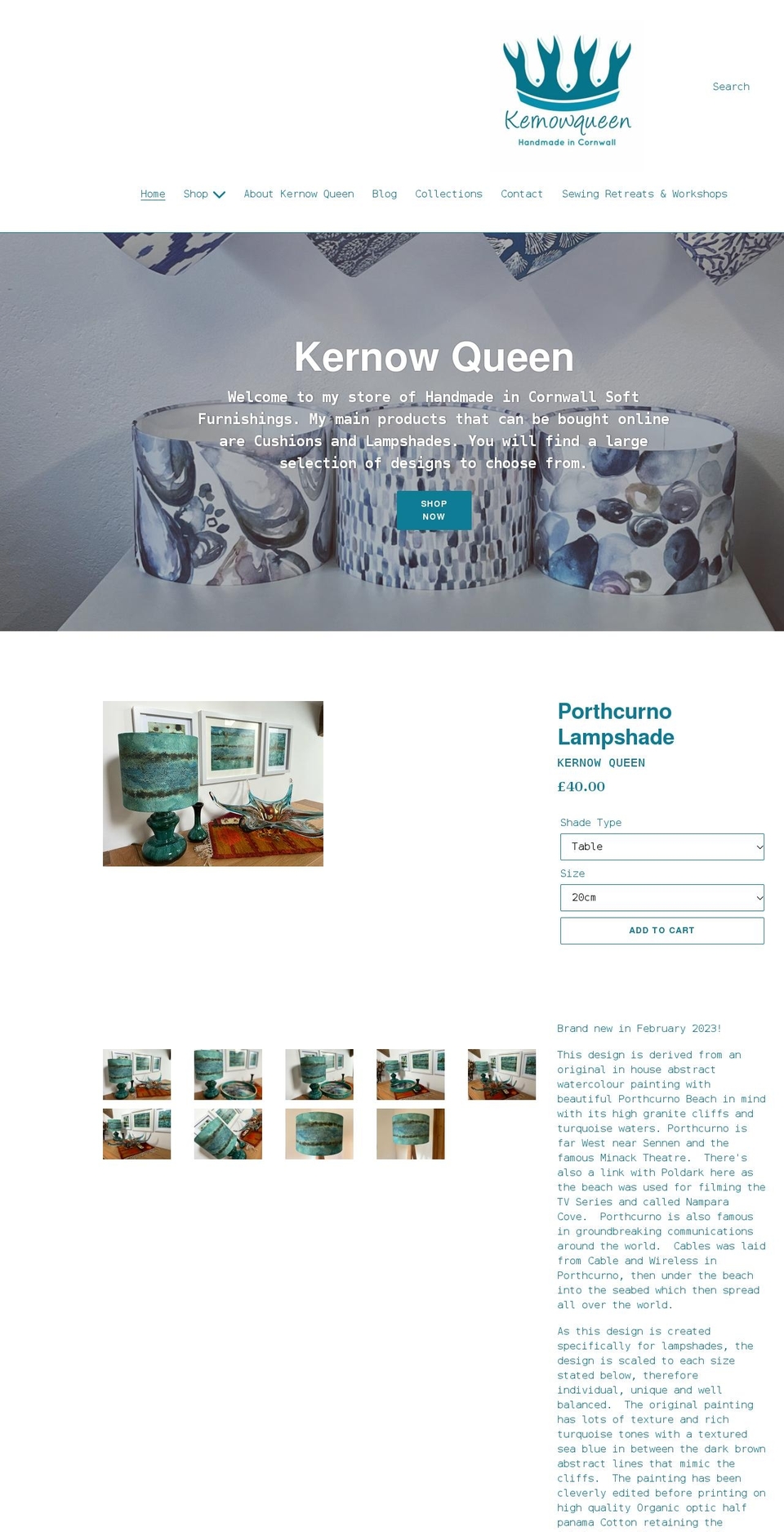 kernowqueen.co.uk shopify website screenshot