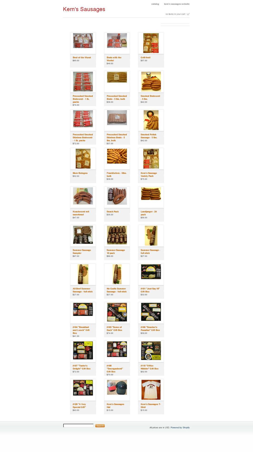 kernssausage.myshopify.com shopify website screenshot