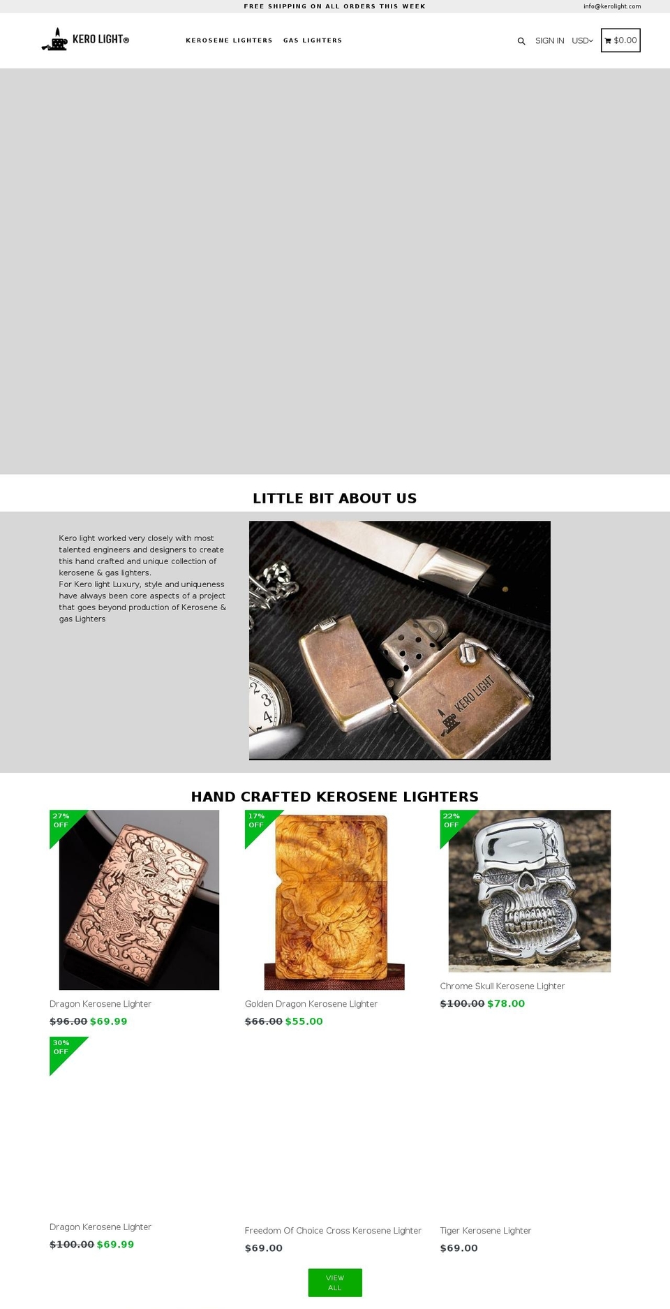 kerolight.com — Shopify storefront screenshot