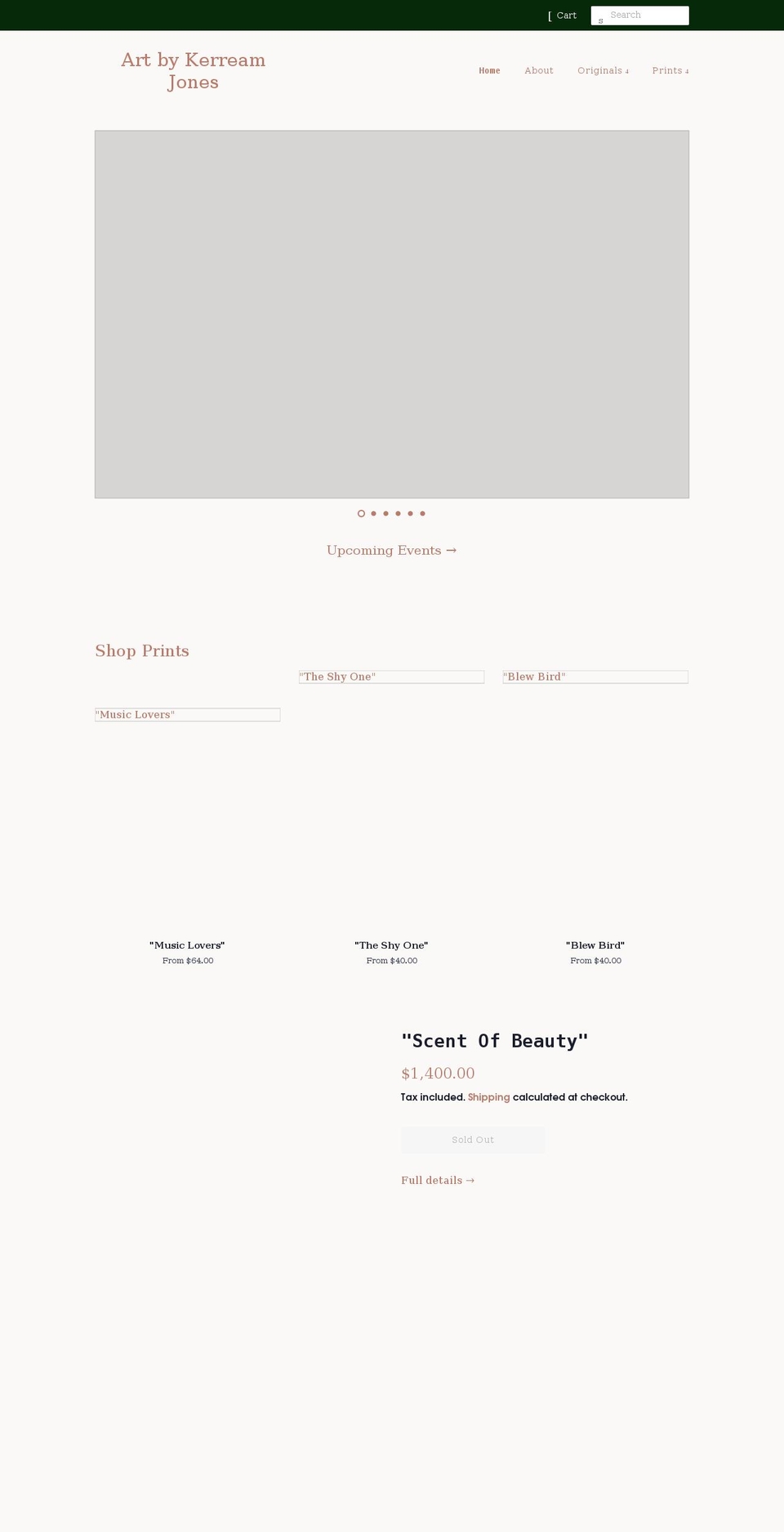 kerreamjones.com shopify website screenshot
