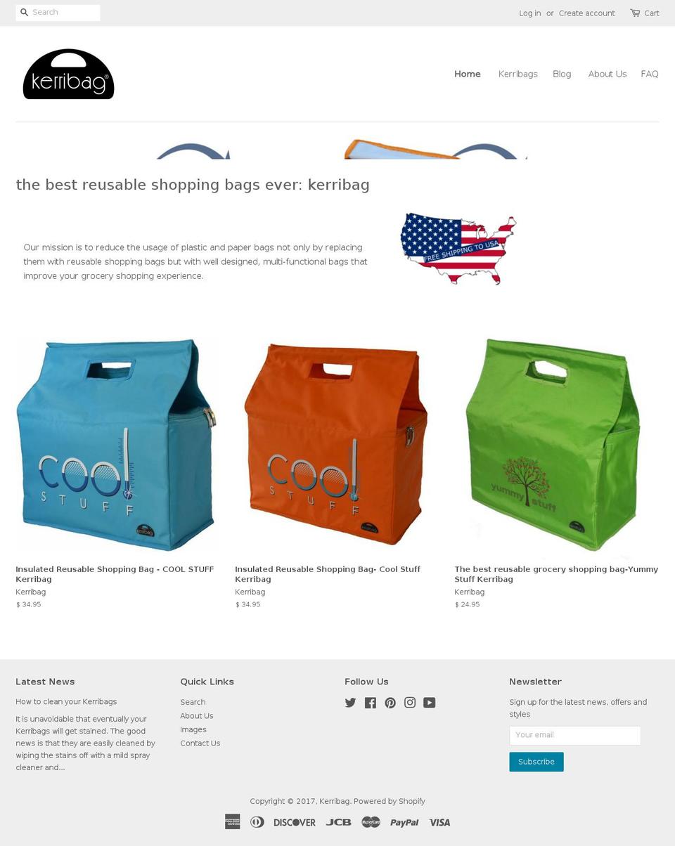 kerribag.com shopify website screenshot