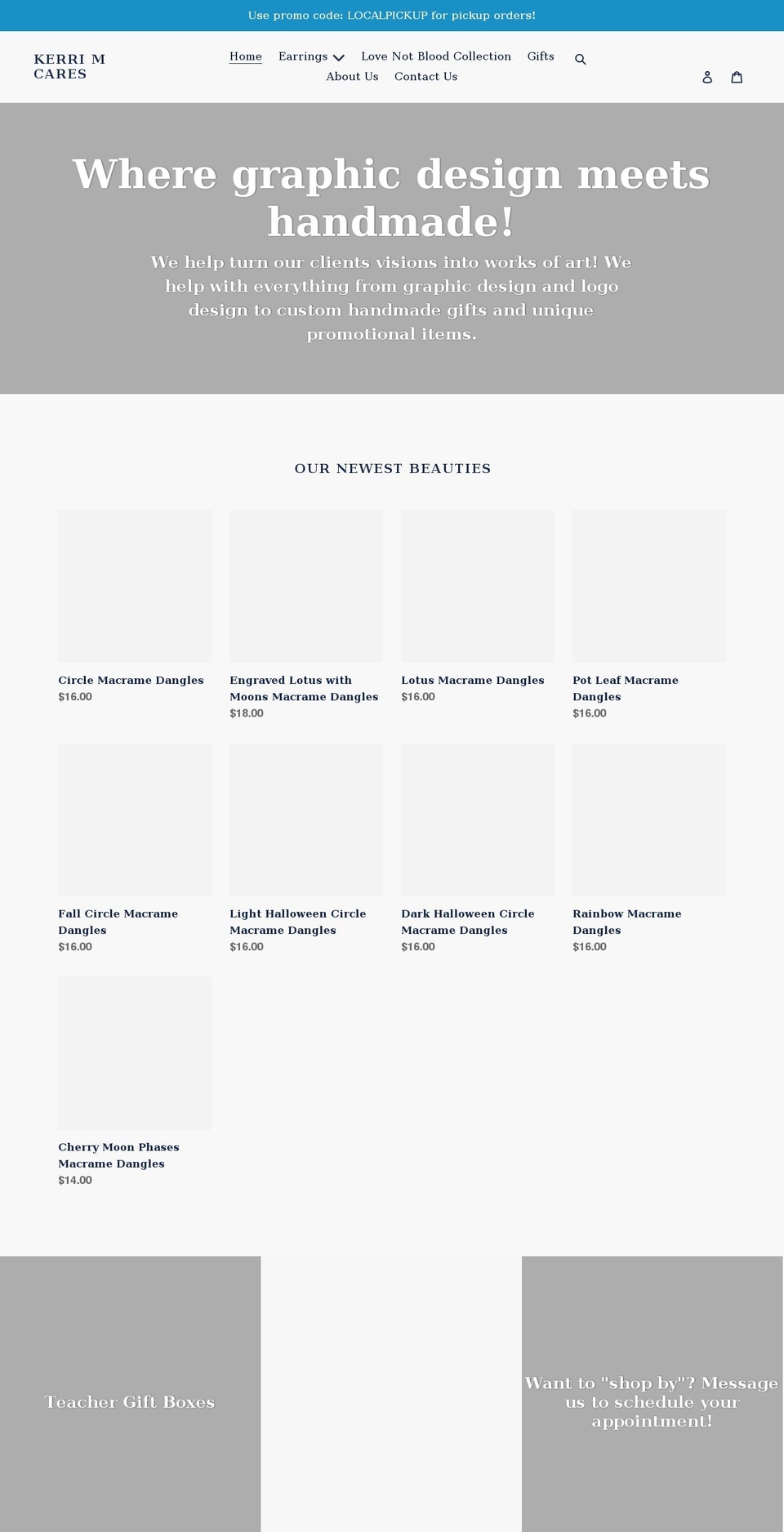 kerrimcares.com shopify website screenshot
