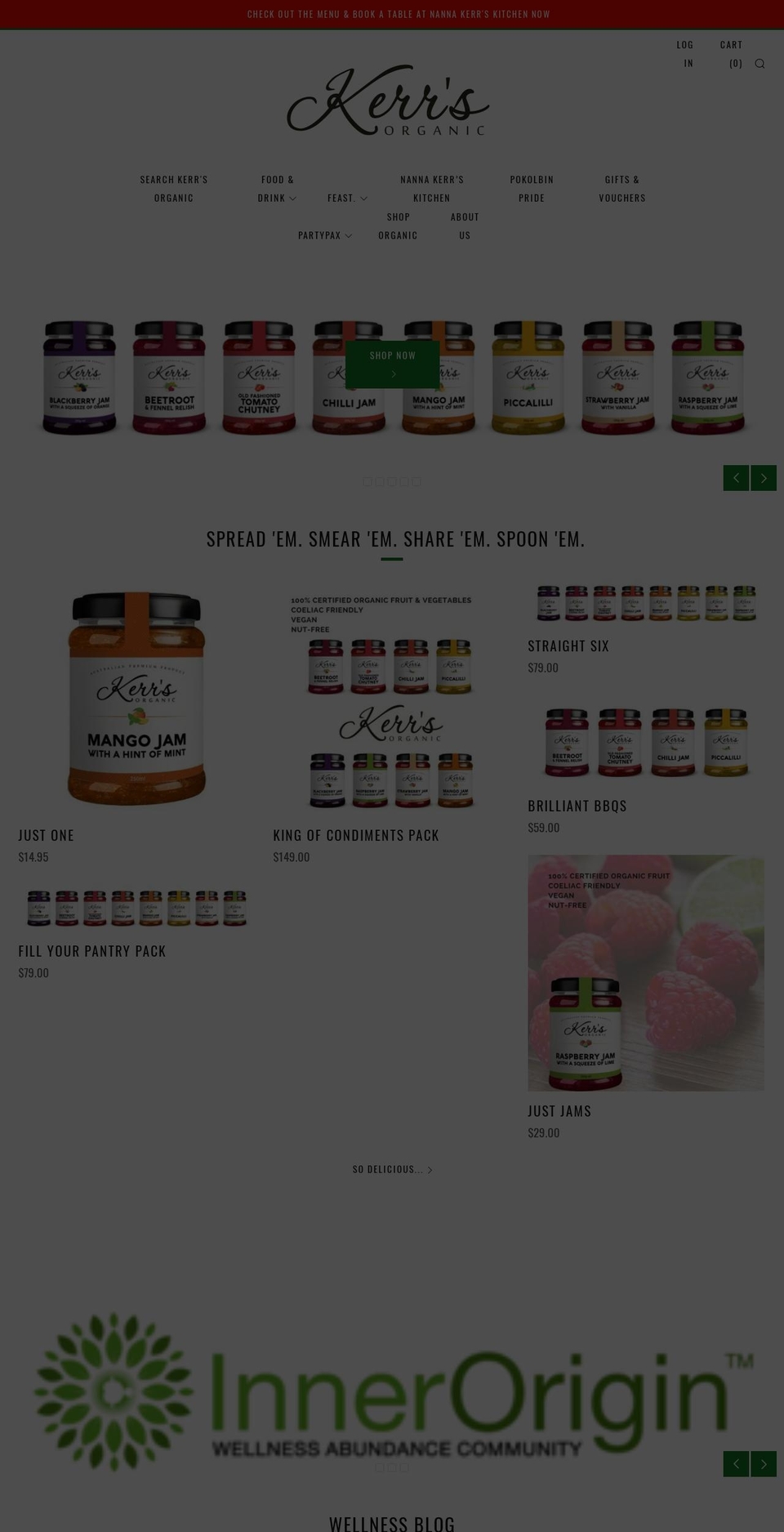 kerrsorganic.com.au shopify website screenshot