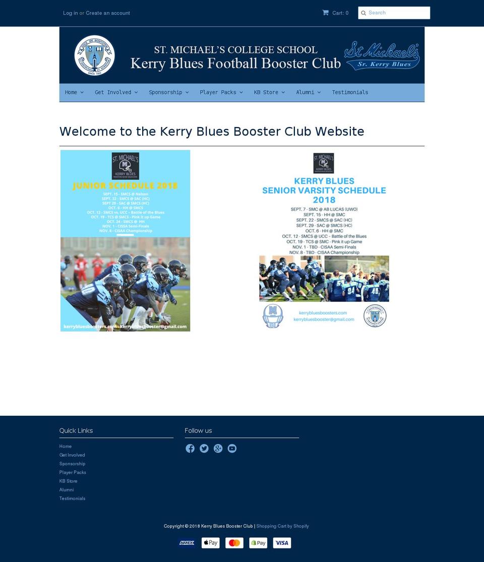 kerrybluesboosters.com shopify website screenshot