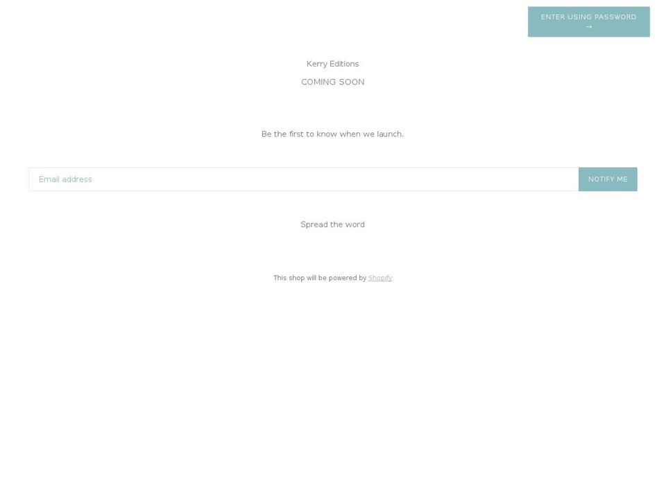 kerryeditions.com — Shopify storefront screenshot