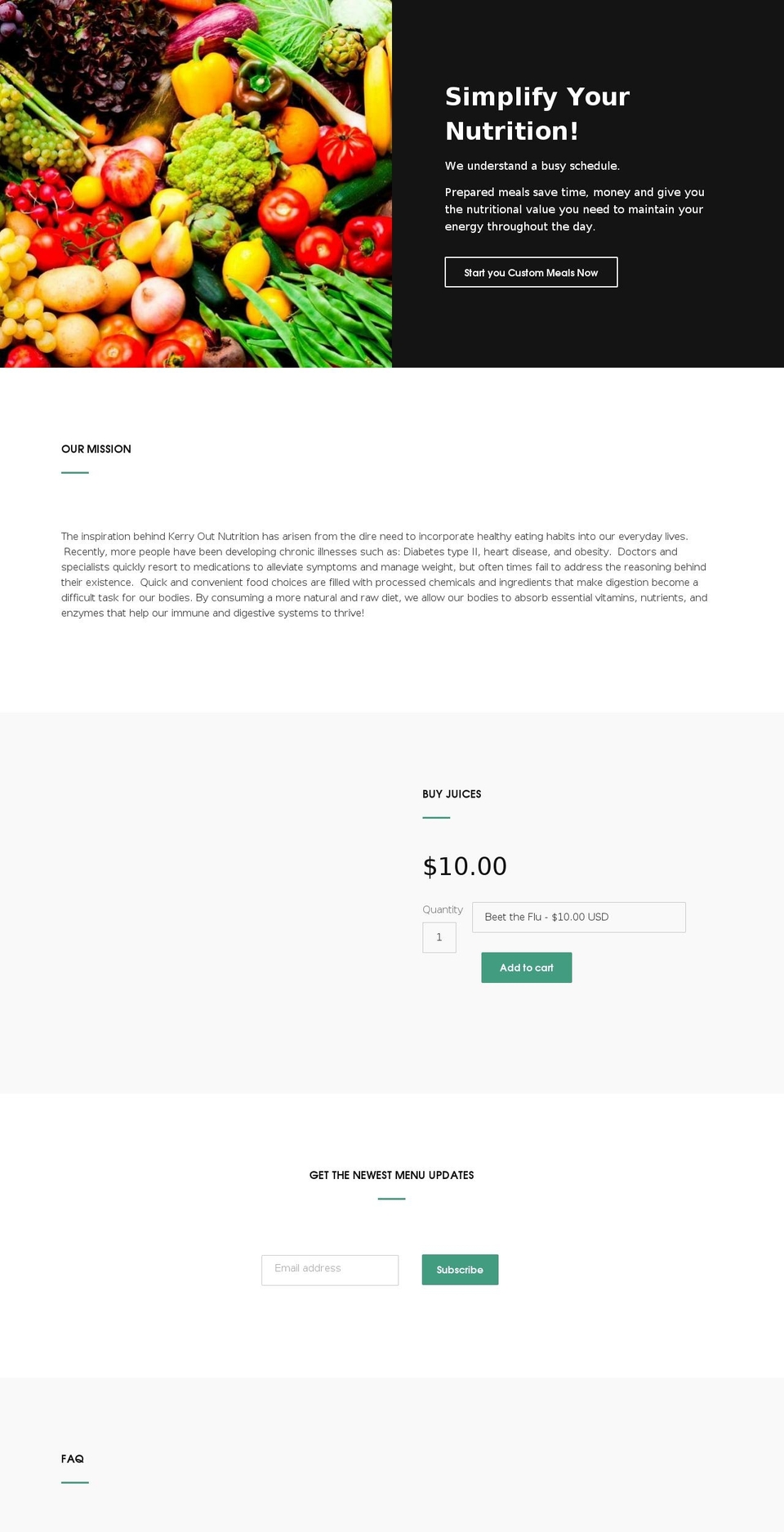 restaurant Shopify theme site example kerryoutnutrition.com