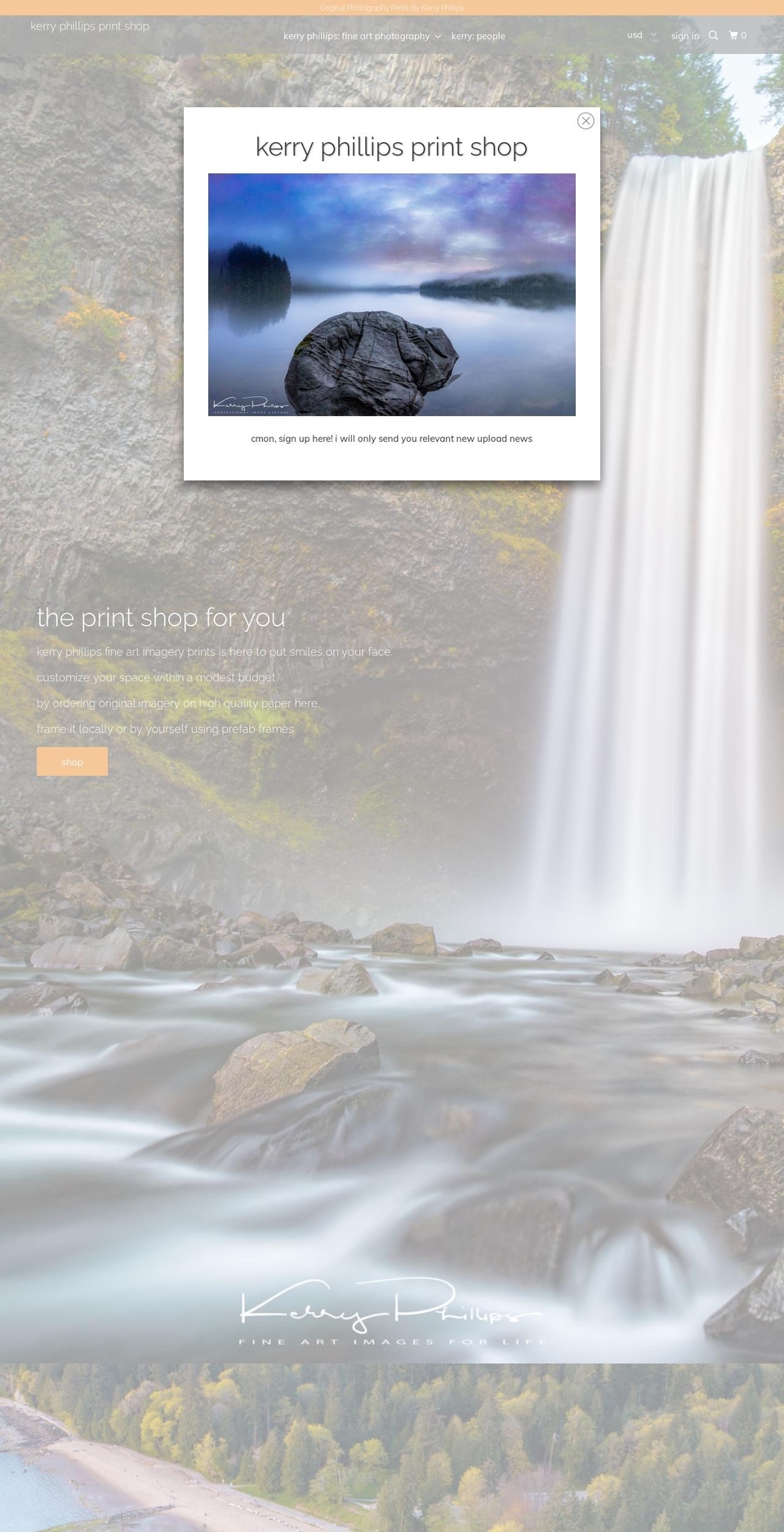 kerryphillipsphoto.com shopify website screenshot