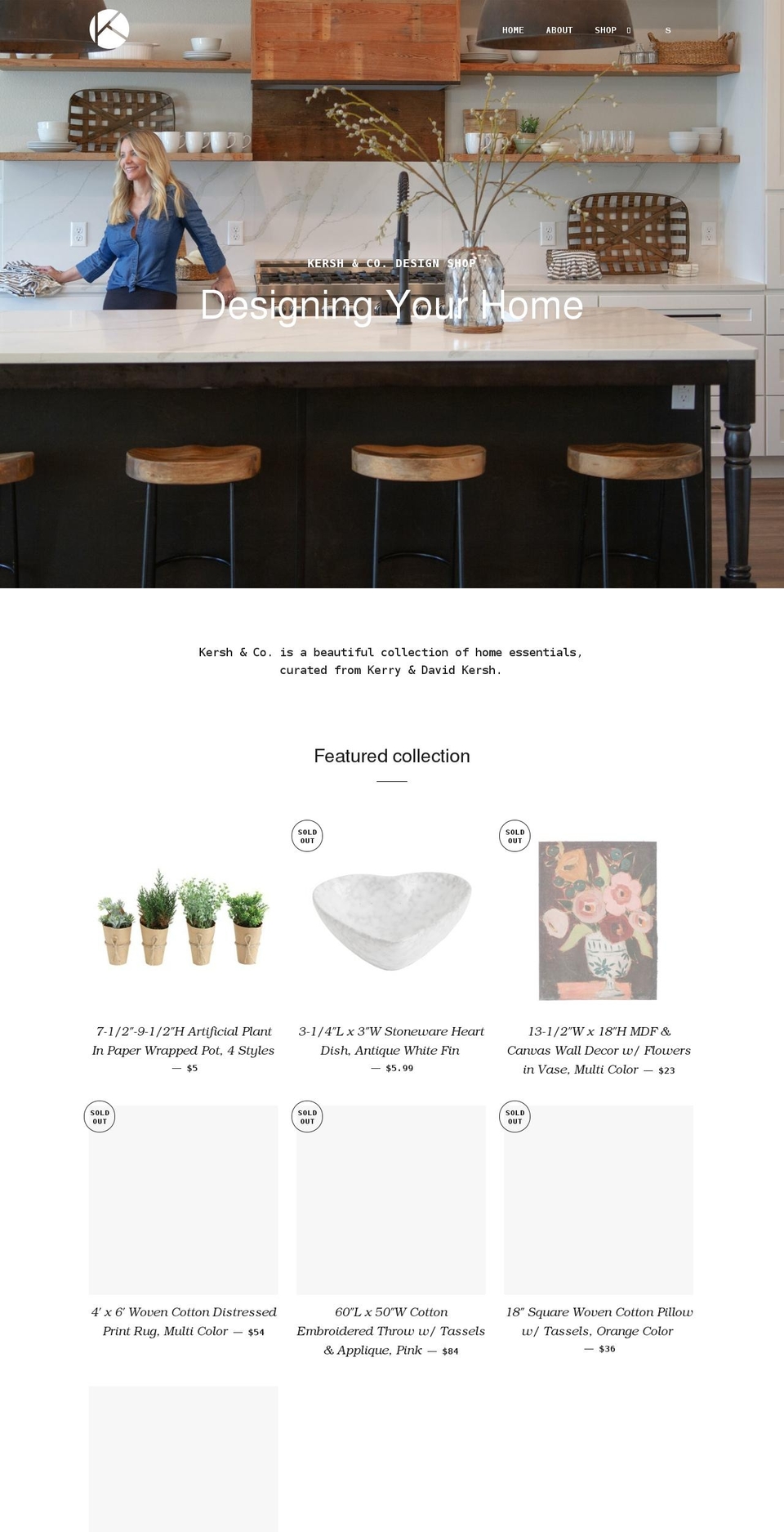 kershdesign.com shopify website screenshot