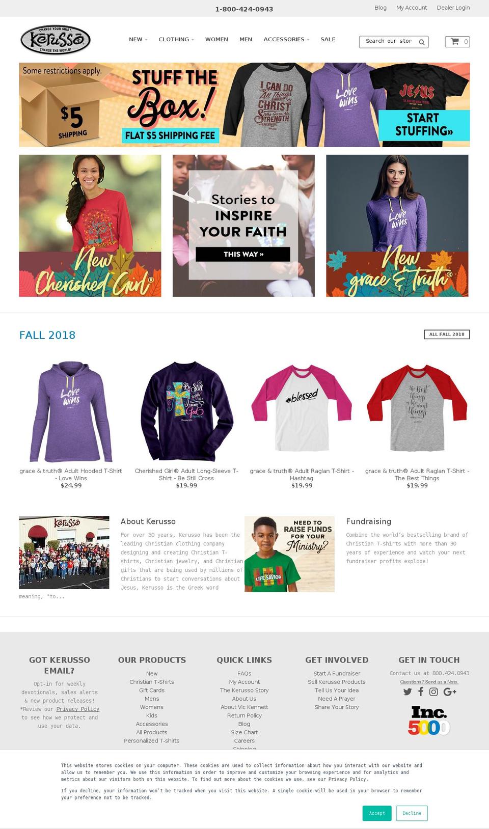 kerussoinc.com shopify website screenshot