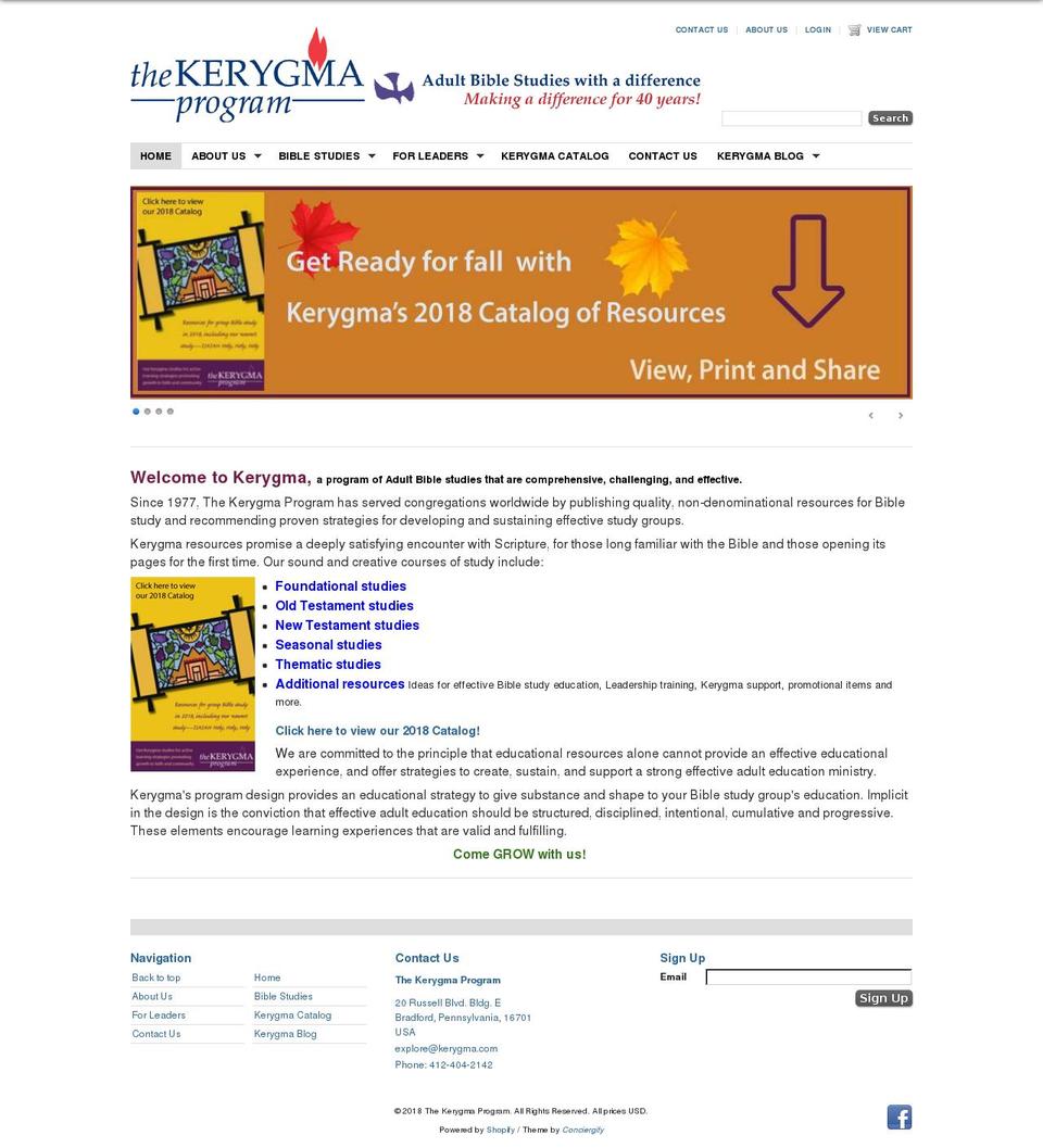 kerygma Shopify theme site example kerygmabiblestudy.net