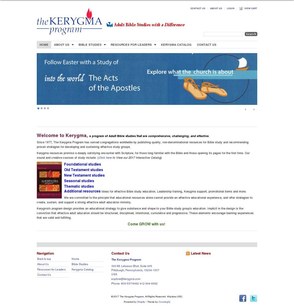 kerygma Shopify theme site example kerygmaprogram.net