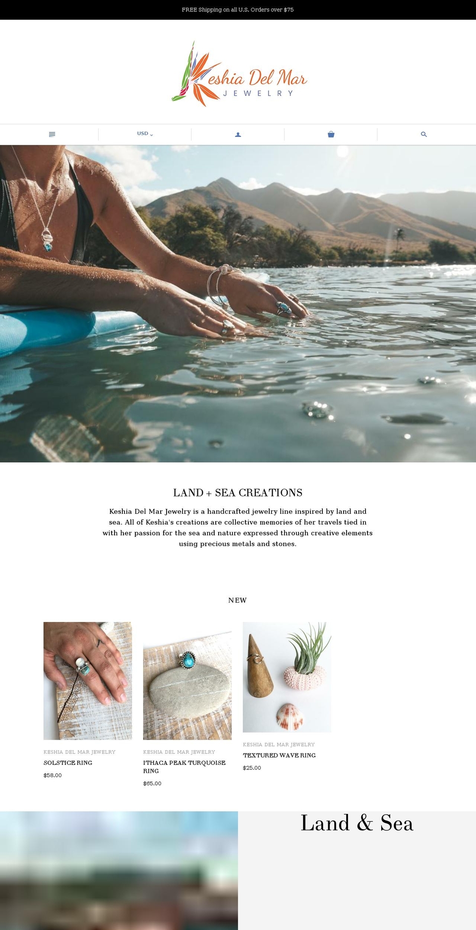 keshiadelmarjewelry.com — Shopify storefront screenshot