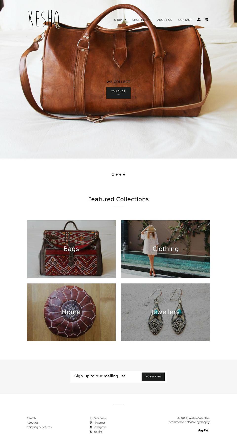 kesho.co.nz shopify website screenshot