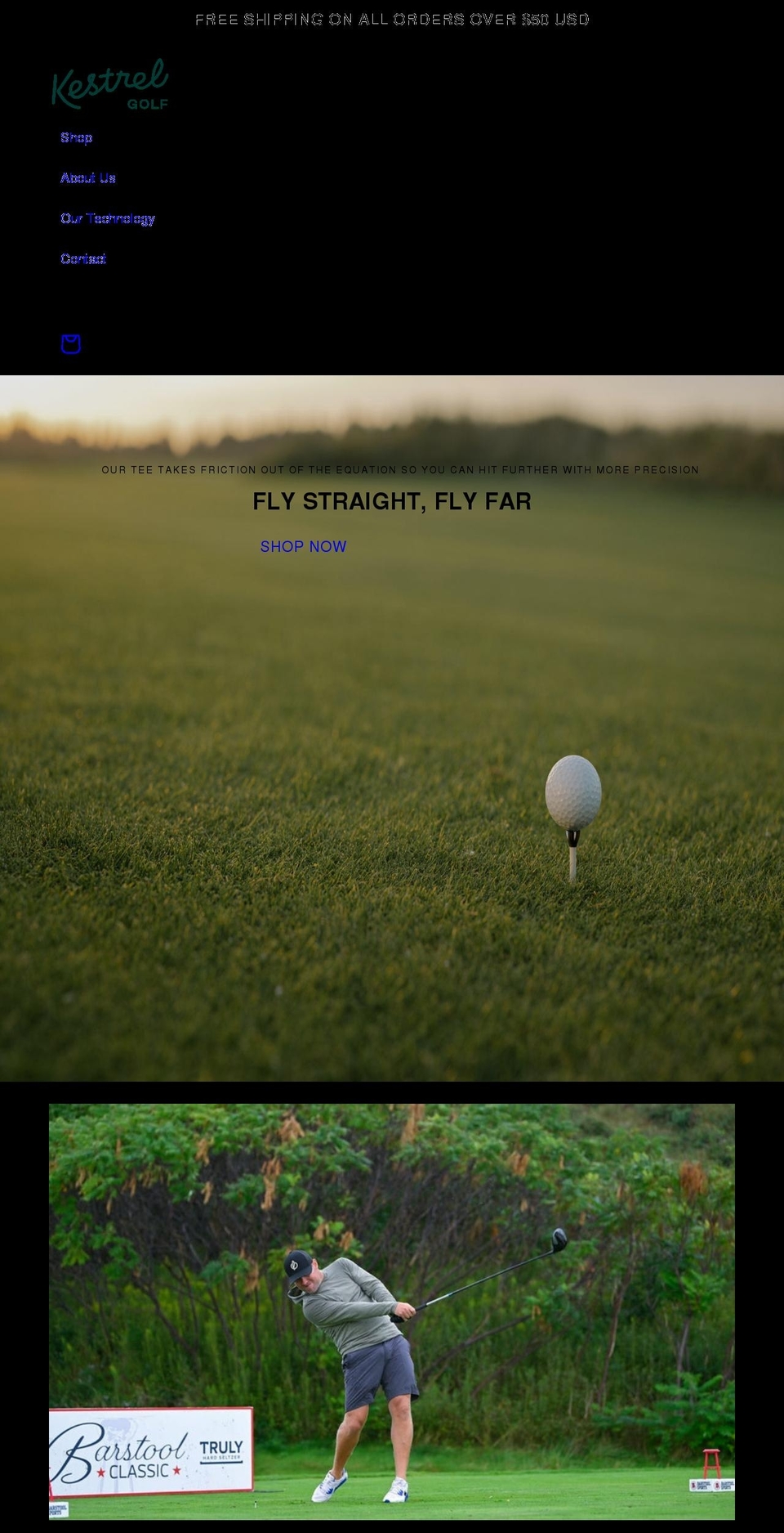 kestrelgolf.com shopify website screenshot