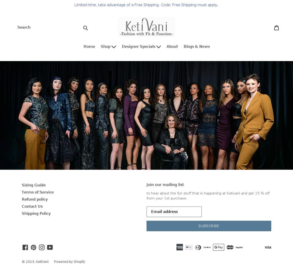 ketivani.com shopify website screenshot