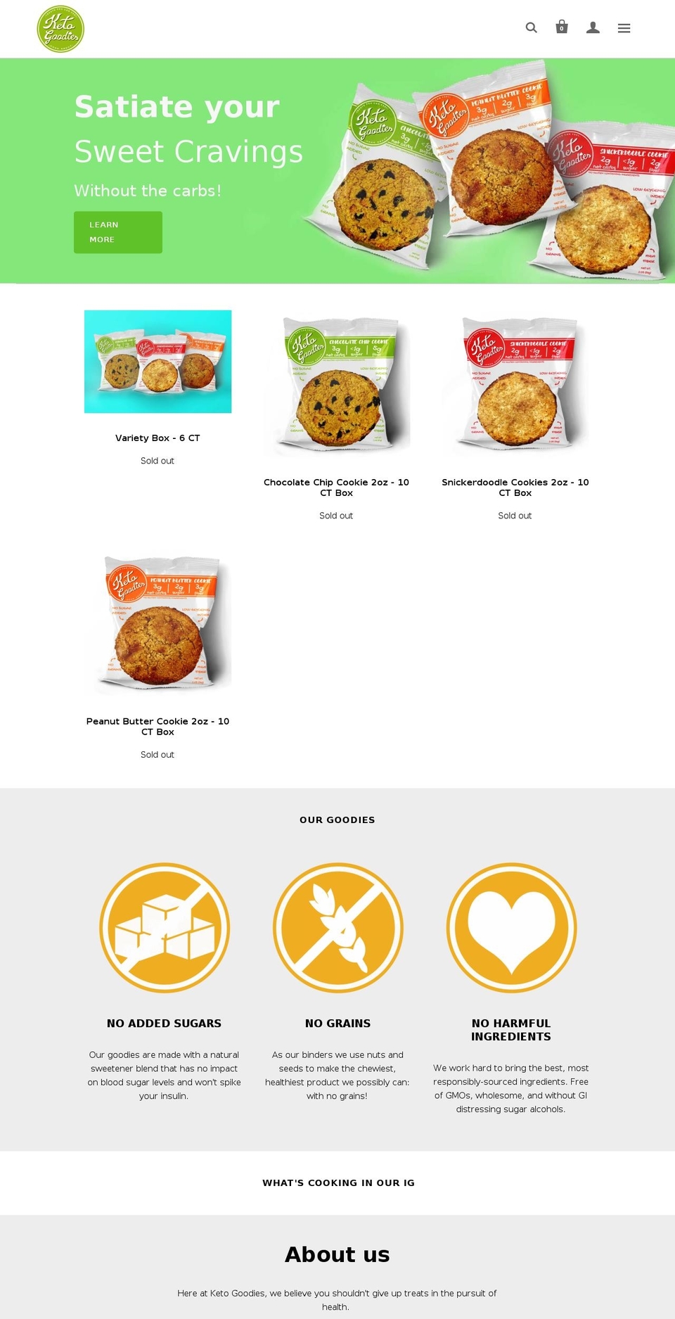 keto-goodies.com — Shopify storefront screenshot