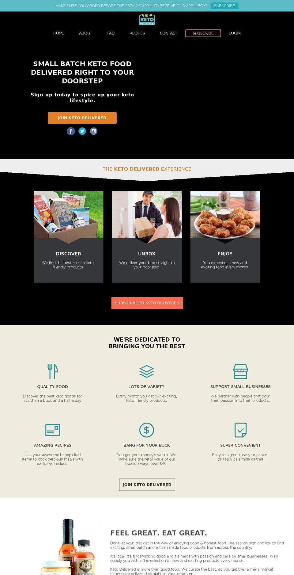 ketodelivered.com shopify website screenshot