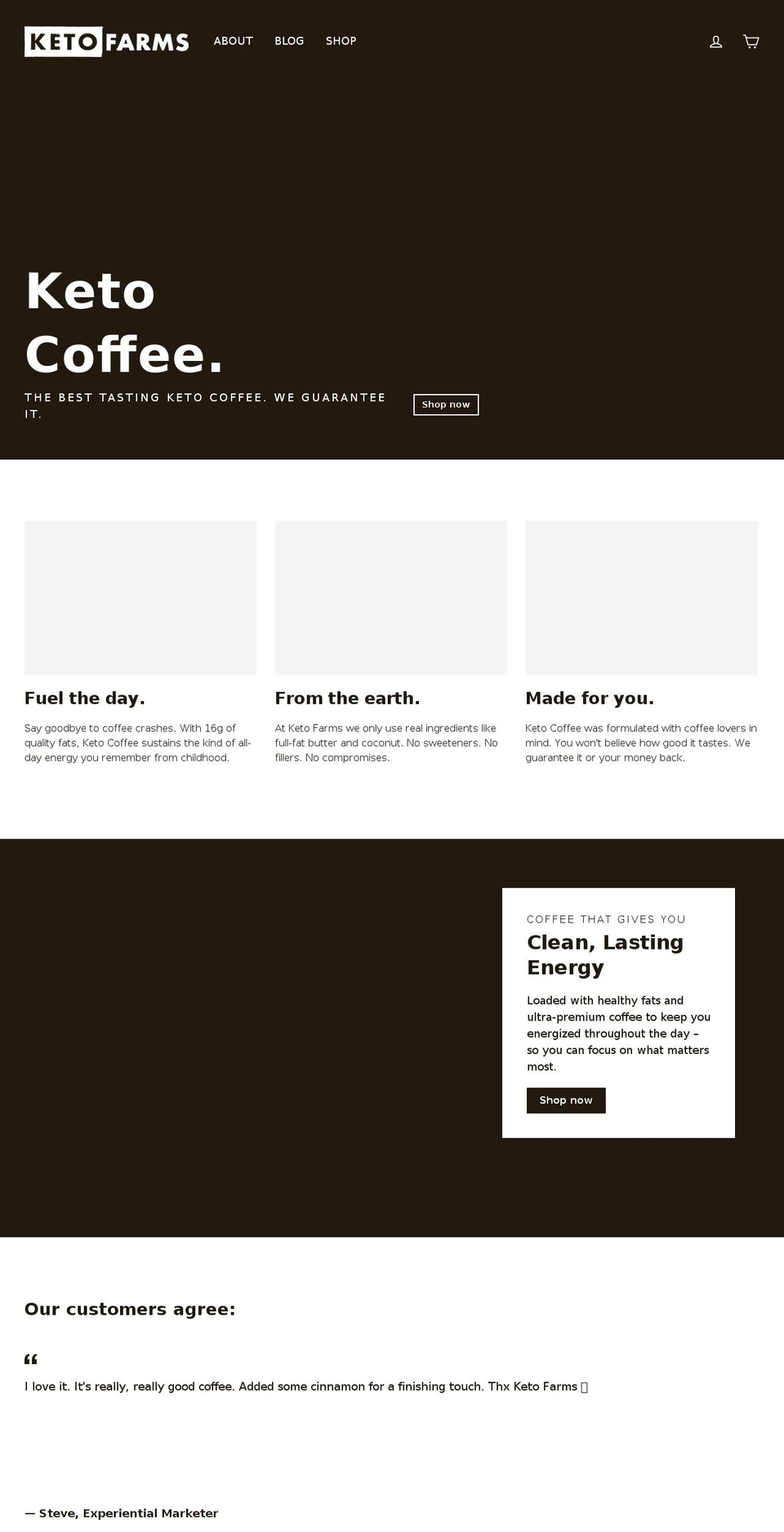 ketofarms.com — Shopify storefront screenshot