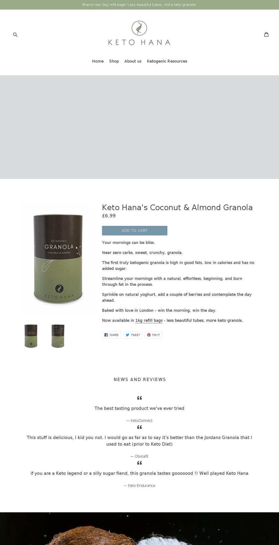 ketohana.com — Shopify storefront screenshot