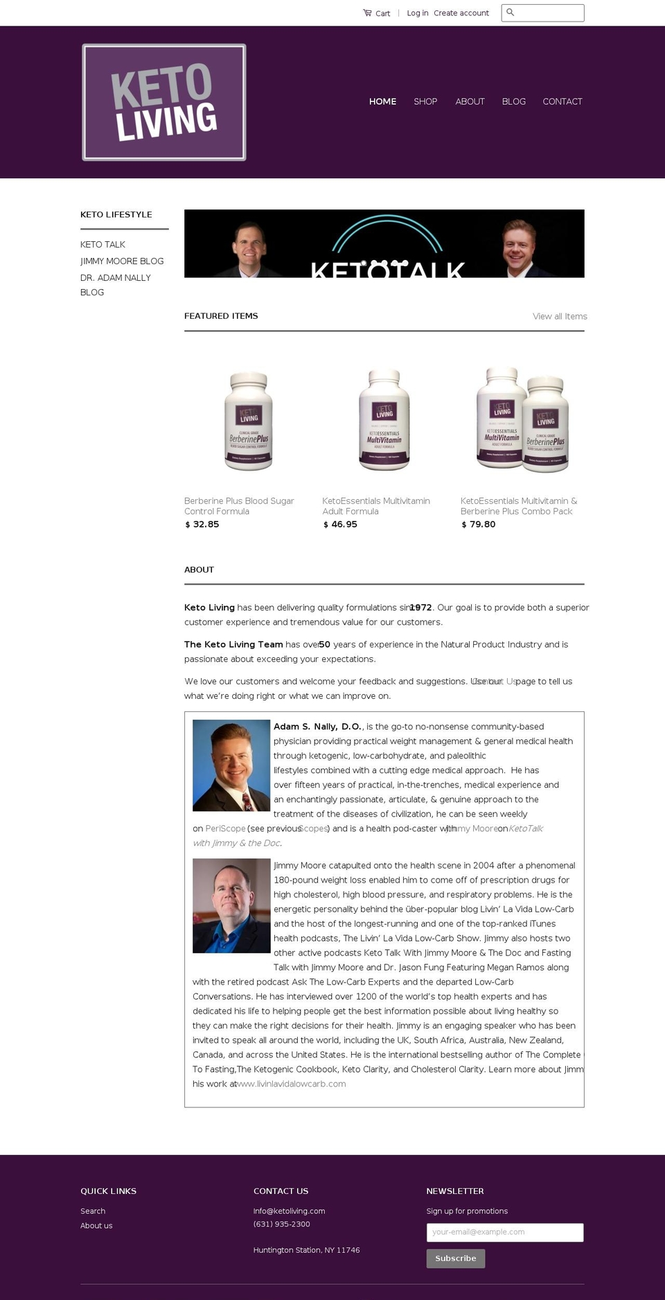 ketoliving.com shopify website screenshot