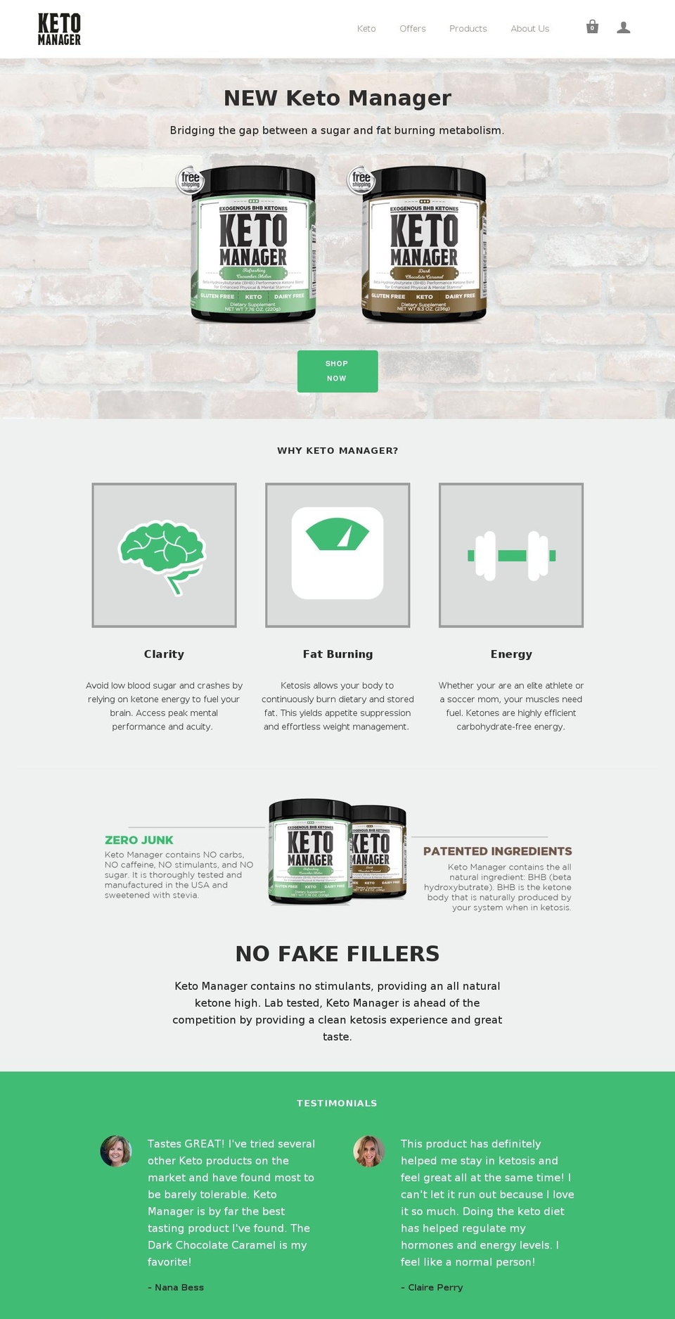 ketomanager.com — Shopify storefront screenshot