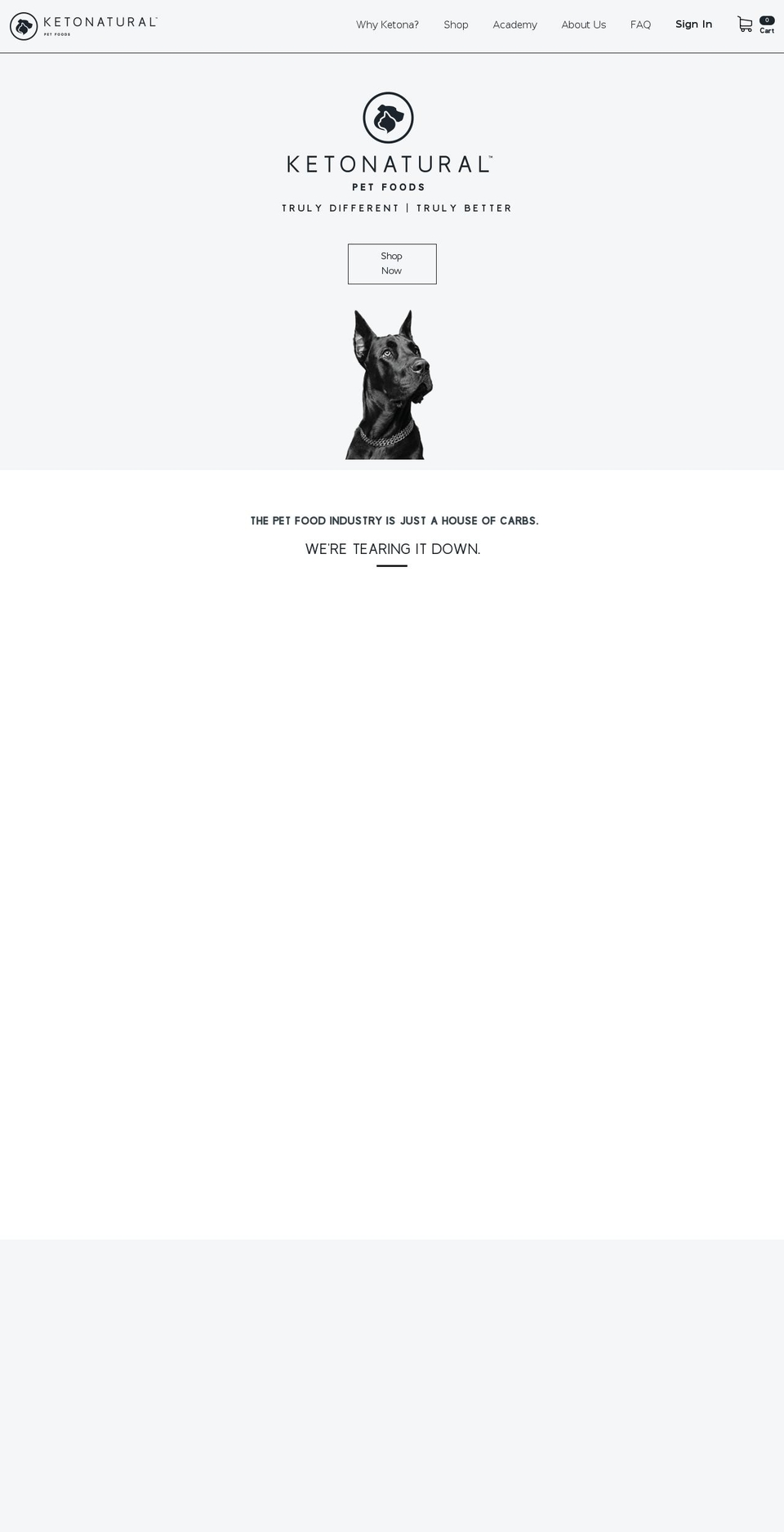ketonaturalpetfoods.com — Shopify storefront screenshot