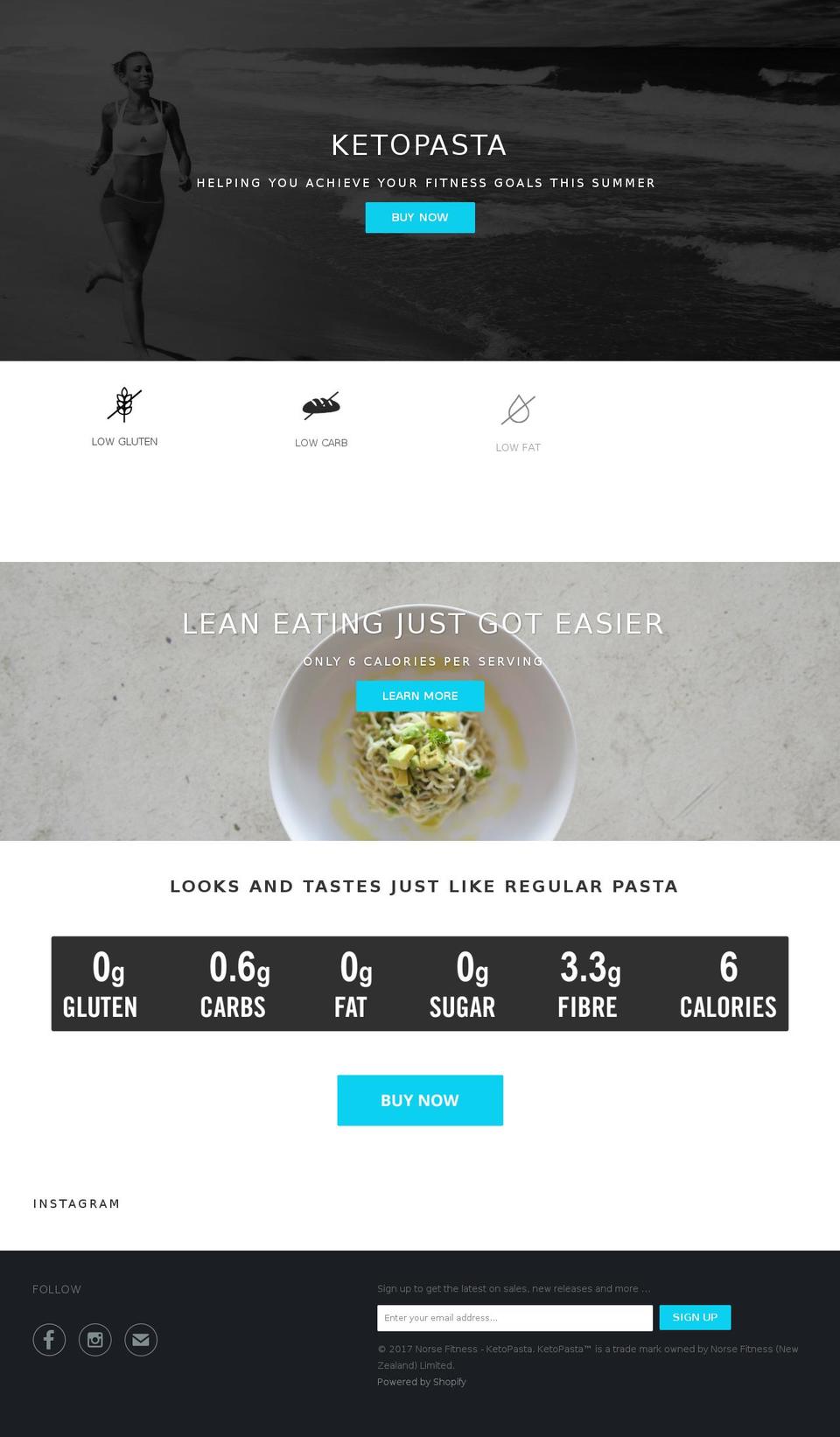ketopasta.com shopify website screenshot
