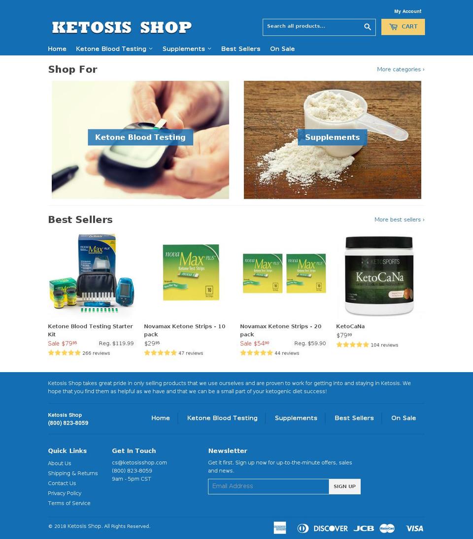 ketosisshop.com — Shopify storefront screenshot
