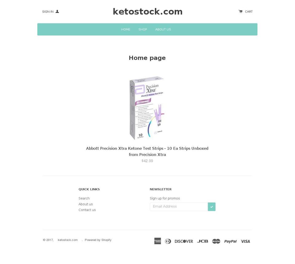 ketostock.com shopify website screenshot