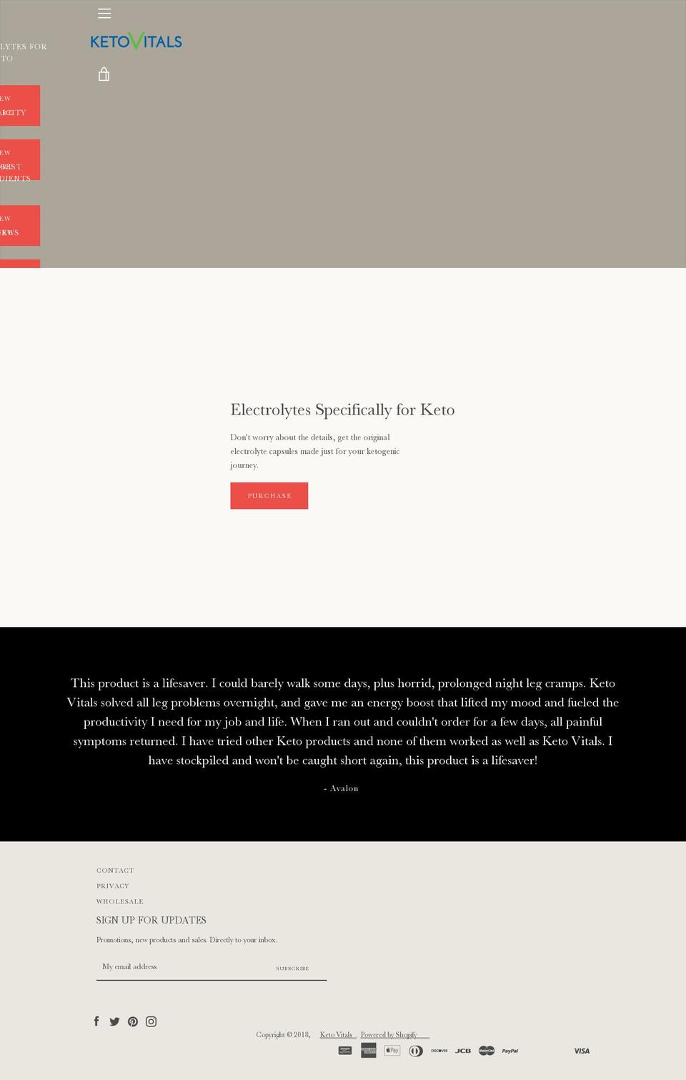 ketovitals.com — Shopify storefront screenshot