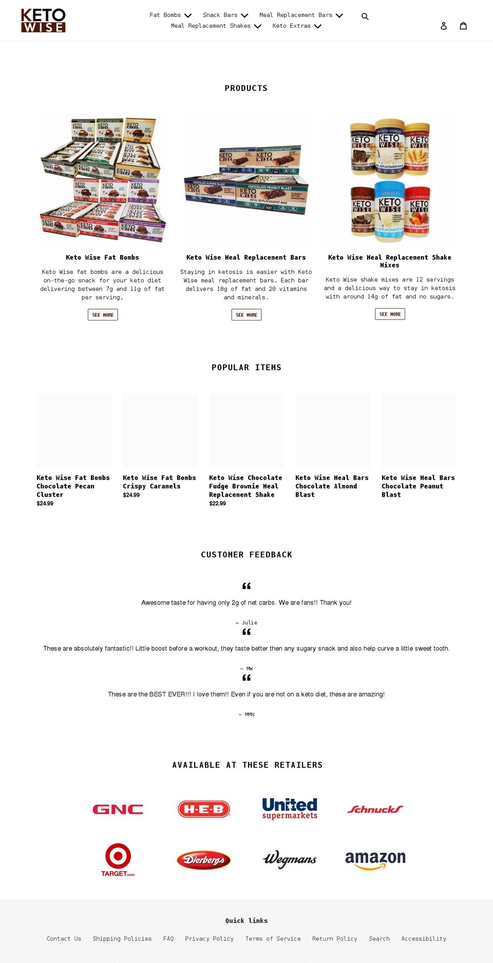 ketowisediet.com shopify website screenshot