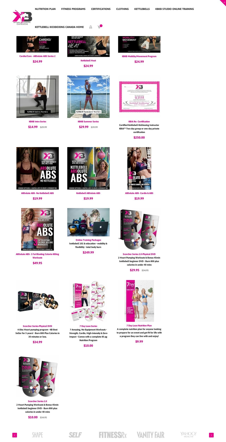 kettlebellkickboxingcanadashop.myshopify.com shopify website screenshot